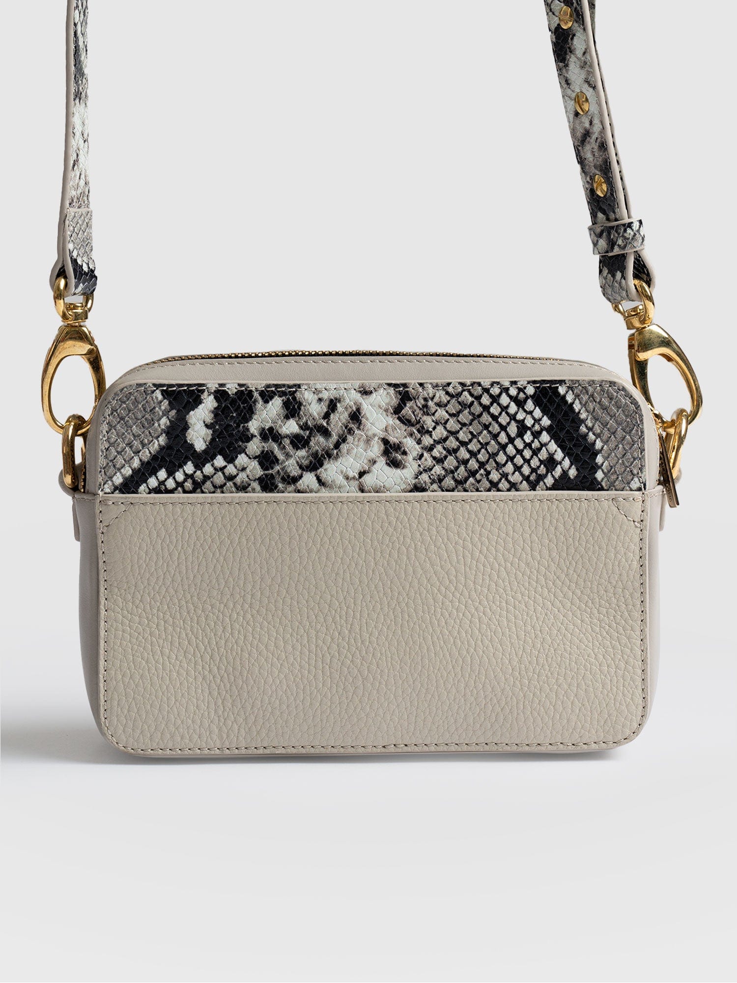 Saffiano Cross-Body Bag Nude Snake - Women's Leather Bags | Saint + Sofia® EU